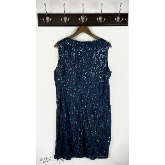 Grace Karin Sequin Blue Coquette Cocktail Holiday Dress Shimmer 2XL NWT - Picture 5 of 6